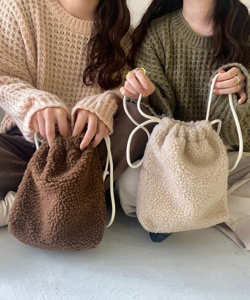 lawgy（ラウジー）の「2way boa bag（ハンドバッグ・レディース・ブラック/ブラウン/アイボリー・FREE）」の5枚目の写真