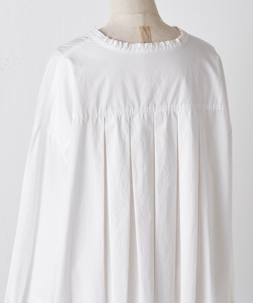 BEARDSLEY（ビアズリー）の「ノーカラーシャツ（シャツ/ブラウス・レディース・ホワイト/ネイビー・FREE）」の10枚目の写真