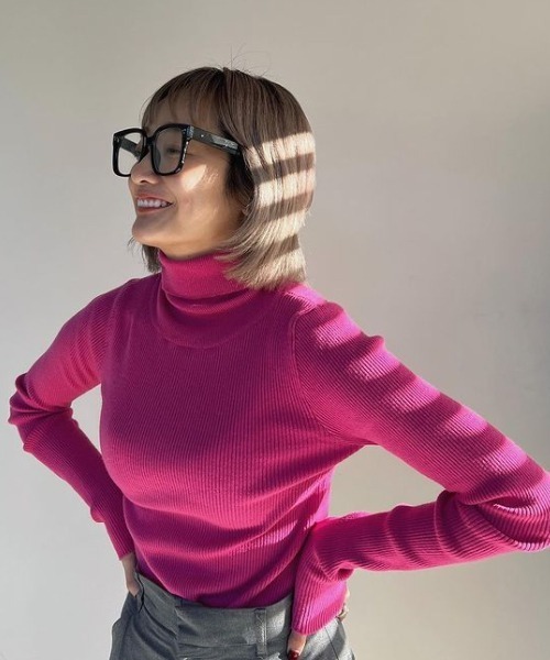 AMAIL(アマイル)の「Fit fashionabl knit(Tシャツ/カットソー・レディース・ピンク/グリーン/アイボリー/ブラック・FREE)」の5枚目の写真