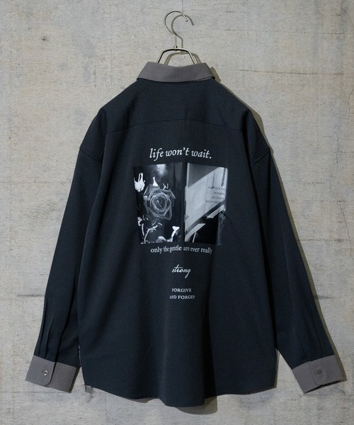 Naive magic(ナイーブマジック)の「【a】ナチュラルストレッチポリエステル バックプリント"PHOTOGRAPH"シャツ 長袖(シャツ/ブラウス・メンズ・ブルー/グリーン/ベージュ系その他/ホワイト系その他/ブラック系その他/チャコールグレー/グレー系その他/ホワイト/ブルー系その他/グレイッシュベージュ/グリーン系その他/ブラック/ブラック系その他2/ホワイト系その他2/グリーン系その他2・LARGE/MEDIUM/X-LARGE)」の1枚目の写真