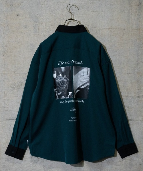 Naive magic(ナイーブマジック)の「【a】ナチュラルストレッチポリエステル バックプリント"PHOTOGRAPH"シャツ 長袖(シャツ/ブラウス・メンズ・ブルー/グリーン/ベージュ系その他/ホワイト系その他/ブラック系その他/チャコールグレー/グレー系その他/ホワイト/ブルー系その他/グレイッシュベージュ/グリーン系その他/ブラック/ブラック系その他2/ホワイト系その他2/グリーン系その他2・LARGE/MEDIUM/X-LARGE)」の12枚目の写真