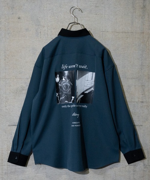 Naive magic(ナイーブマジック)の「【a】ナチュラルストレッチポリエステル バックプリント"PHOTOGRAPH"シャツ 長袖(シャツ/ブラウス・メンズ・ブルー/グリーン/ベージュ系その他/ホワイト系その他/ブラック系その他/チャコールグレー/グレー系その他/ホワイト/ブルー系その他/グレイッシュベージュ/グリーン系その他/ブラック/ブラック系その他2/ホワイト系その他2/グリーン系その他2・LARGE/MEDIUM/X-LARGE)」の15枚目の写真