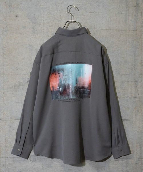 Naive magic(ナイーブマジック)の「【a】ナチュラルストレッチポリエステル バックプリント"PHOTOGRAPH"シャツ 長袖(シャツ/ブラウス・メンズ・ブルー/グリーン/ベージュ系その他/ホワイト系その他/ブラック系その他/チャコールグレー/グレー系その他/ホワイト/ブルー系その他/グレイッシュベージュ/グリーン系その他/ブラック/ブラック系その他2/ホワイト系その他2/グリーン系その他2・LARGE/MEDIUM/X-LARGE)」の10枚目の写真