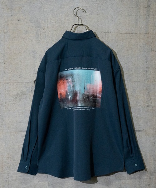 Naive magic(ナイーブマジック)の「【a】ナチュラルストレッチポリエステル バックプリント"PHOTOGRAPH"シャツ 長袖(シャツ/ブラウス・メンズ・ブルー/グリーン/ベージュ系その他/ホワイト系その他/ブラック系その他/チャコールグレー/グレー系その他/ホワイト/ブルー系その他/グレイッシュベージュ/グリーン系その他/ブラック/ブラック系その他2/ホワイト系その他2/グリーン系その他2・LARGE/MEDIUM/X-LARGE)」の14枚目の写真