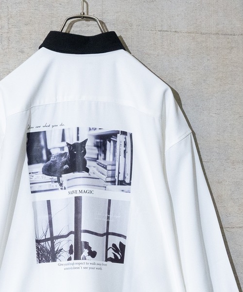 Naive magic(ナイーブマジック)の「【a】ナチュラルストレッチポリエステル バックプリント"PHOTOGRAPH"シャツ 長袖(シャツ/ブラウス・メンズ・ブルー/グリーン/ベージュ系その他/ホワイト系その他/ブラック系その他/チャコールグレー/グレー系その他/ホワイト/ブルー系その他/グレイッシュベージュ/グリーン系その他/ブラック/ブラック系その他2/ホワイト系その他2/グリーン系その他2・LARGE/MEDIUM/X-LARGE)」の4枚目の写真