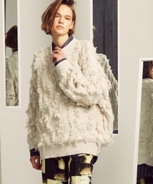 MAISON SPECIAL | 《ユニセックスアイテム》プライムオーバーフリンジジャガードクルーネックニットプルオーバー【MAISON SPECIAL/メゾンスペシャル】(ニット/セーター)