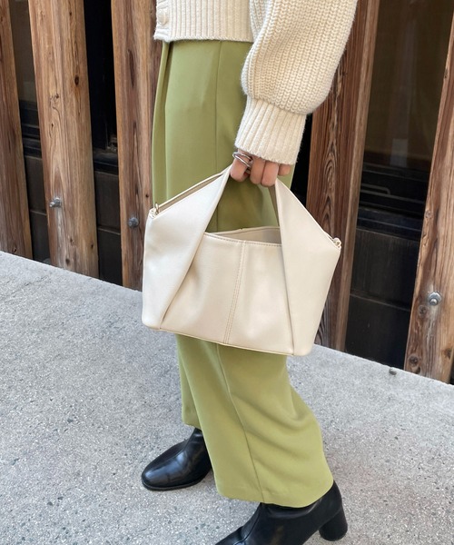 CAPRICIEUX LE'MAGE（カプリシューレマージュ）の「フォルドハンドルバッグ（ハンドバッグ・レディース・ホワイト/グリーン/イエロー・FREE）」の2枚目の写真