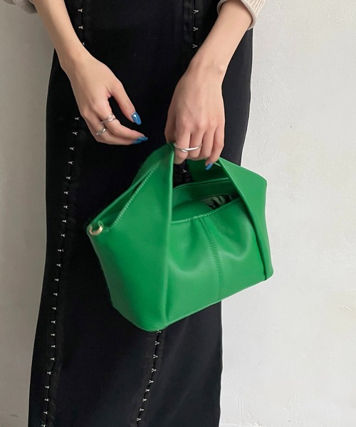 CAPRICIEUX LE'MAGE（カプリシューレマージュ）の「フォルドハンドルバッグ（ハンドバッグ・レディース・ホワイト/グリーン/イエロー・FREE）」の7枚目の写真