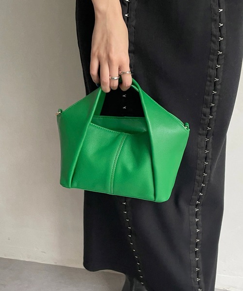 CAPRICIEUX LE'MAGE（カプリシューレマージュ）の「フォルドハンドルバッグ（ハンドバッグ・レディース・ホワイト/グリーン/イエロー・FREE）」の8枚目の写真