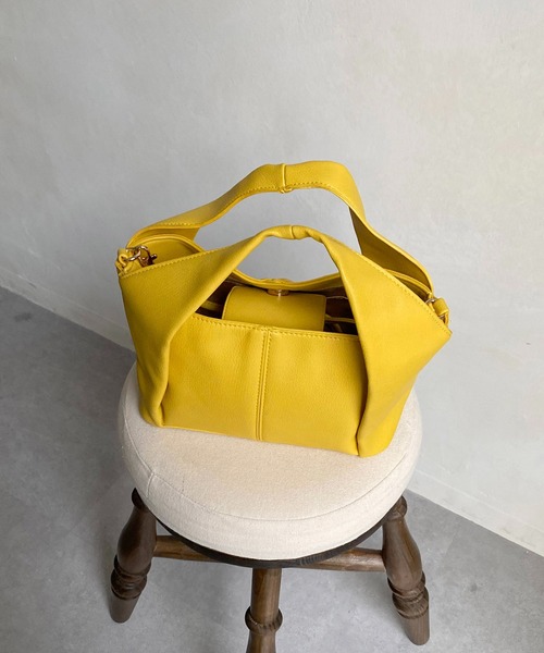 CAPRICIEUX LE'MAGE（カプリシューレマージュ）の「フォルドハンドルバッグ（ハンドバッグ・レディース・ホワイト/グリーン/イエロー・FREE）」の12枚目の写真