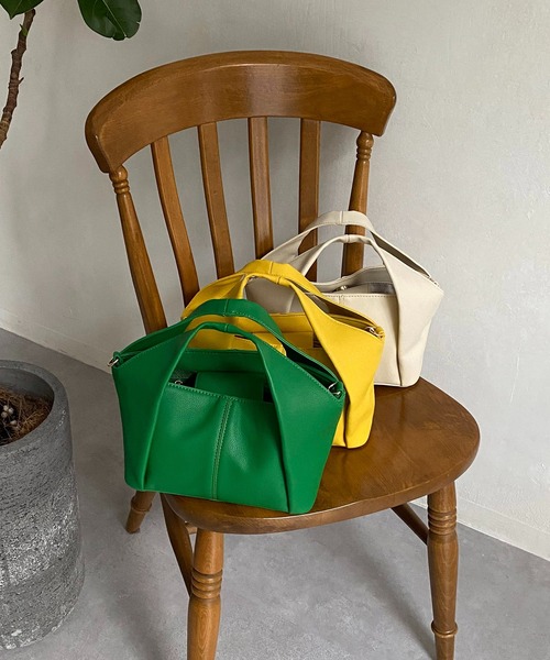 CAPRICIEUX LE'MAGE（カプリシューレマージュ）の「フォルドハンドルバッグ（ハンドバッグ・レディース・ホワイト/グリーン/イエロー・FREE）」の5枚目の写真