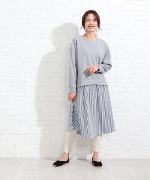 SHOO・LA・RUE（シューラルー）の「◆シャツドッキングムースタッチワンピース（ワンピース・レディース・アイボリー系4/ライトグレー系4/ライトグリーン系/ピンク系9・00）」の14枚目の写真