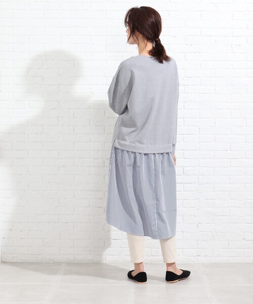 SHOO・LA・RUE（シューラルー）の「◆シャツドッキングムースタッチワンピース（ワンピース・レディース・アイボリー系4/ライトグレー系4/ライトグリーン系/ピンク系9・00）」の10枚目の写真