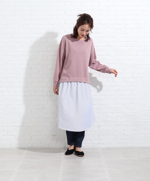 SHOO・LA・RUE（シューラルー）の「◆シャツドッキングムースタッチワンピース（ワンピース・レディース・アイボリー系4/ライトグレー系4/ライトグリーン系/ピンク系9・00）」の15枚目の写真