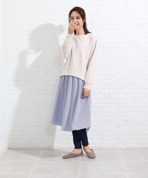 SHOO・LA・RUE（シューラルー）の「◆シャツドッキングムースタッチワンピース（ワンピース・レディース・アイボリー系4/ライトグレー系4/ライトグリーン系/ピンク系9・00）」の16枚目の写真