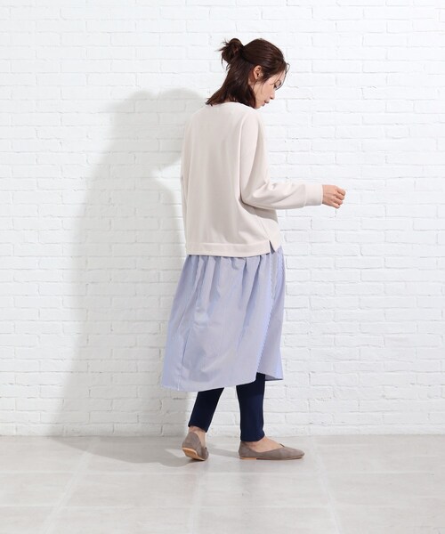 SHOO・LA・RUE（シューラルー）の「◆シャツドッキングムースタッチワンピース（ワンピース・レディース・アイボリー系4/ライトグレー系4/ライトグリーン系/ピンク系9・00）」の12枚目の写真