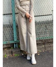 EMODA | ベルトフリンジハイウエストワイドジーンズ(デニムパンツ)