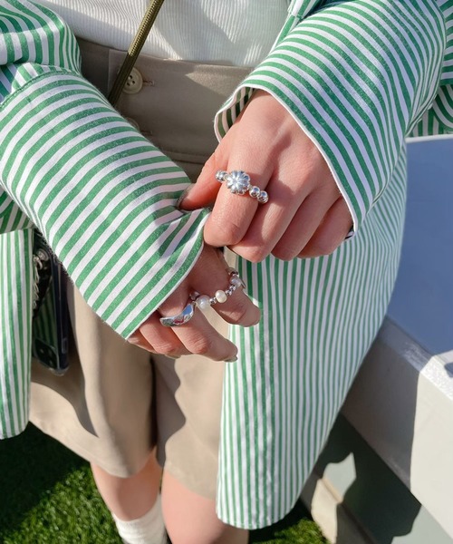 Me%(ミィパーセント)の「☆3点セット☆メタルパールSETリング(リング・レディース・グレー系その他/イエロー系その他・FREE)」の3枚目の写真