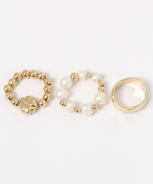 Me%(ミィパーセント)の「☆3点セット☆メタルパールSETリング(リング・レディース・グレー系その他/イエロー系その他・FREE)」の9枚目の写真