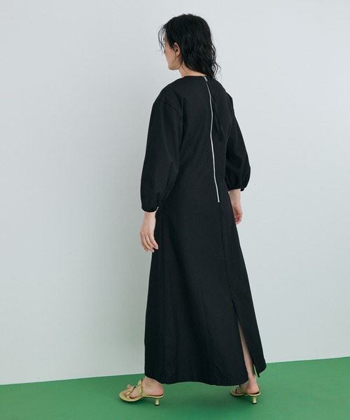 ADAM ET ROPE'（アダムエロペ）の「ストレッチピケワンピース（ワンピース・レディース・ホワイト/ブラック・FREE）」の4枚目の写真