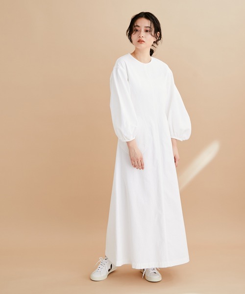 ADAM ET ROPE'（アダムエロペ）の「ストレッチピケワンピース（ワンピース・レディース・ホワイト/ブラック・FREE）」の5枚目の写真