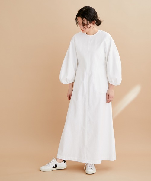 ADAM ET ROPE'（アダムエロペ）の「ストレッチピケワンピース（ワンピース・レディース・ホワイト/ブラック・FREE）」の18枚目の写真