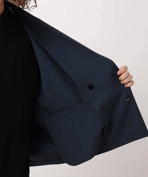 tk.TAKEO KIKUCHI（ティーケータケオキクチ）の「◆リネンライク5分袖ショートジャケット（ユニセックスアイテム）（スーツジャケット・メンズ・ブラック/ネイビー/アイボリー系6・88/66）」の19枚目の写真