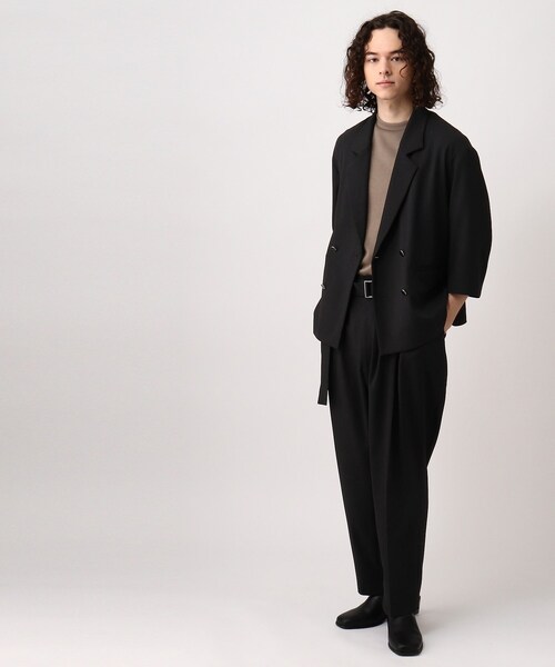 tk.TAKEO KIKUCHI（ティーケータケオキクチ）の「◆リネンライク5分袖ショートジャケット（ユニセックスアイテム）（スーツジャケット・メンズ・ブラック/ネイビー/アイボリー系6・88/66）」の21枚目の写真