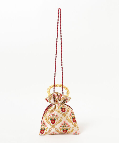 Ray BEAMS（レイビームス）の「DIR69 × Ray BEAMS / 別注 刺繍 巾着バッグ（トートバッグ・レディース・レッド/ゴールド・ONE SIZE）」の4枚目の写真