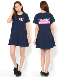X-girl | 【mini7月号掲載】X-girl × CHAMPION EMBROIDERY S/S DRESS(ワンピース)
