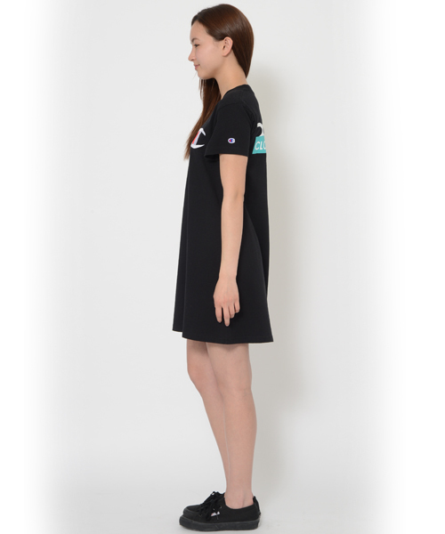 X-girl(エックスガール)の「【mini7月号掲載】X-girl × CHAMPION EMBROIDERY S/S DRESS(ワンピース・レディース・ホワイト/ブラック/アッシュ/ブルー・2/1)」の6枚目の写真