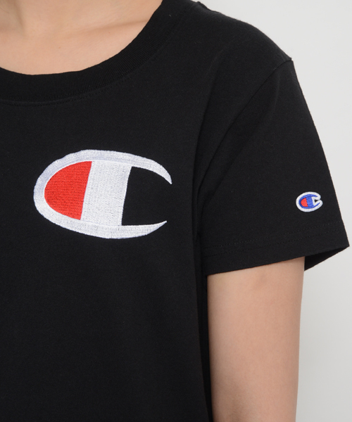 X-girl(エックスガール)の「【mini7月号掲載】X-girl × CHAMPION EMBROIDERY S/S DRESS(ワンピース・レディース・ホワイト/ブラック/アッシュ/ブルー・2/1)」の8枚目の写真