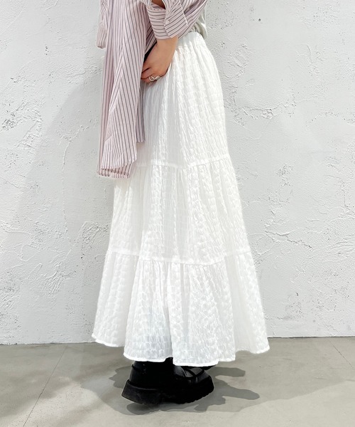 apres jour mignon（アプレジュールミニョン）の「ティアードスカート【ZOZOTOWN限定アイテム】（スカート・レディース・イエロー/オフホワイト/ブラック・MEDIUM/SMALL/X-LARGE）」の6枚目の写真