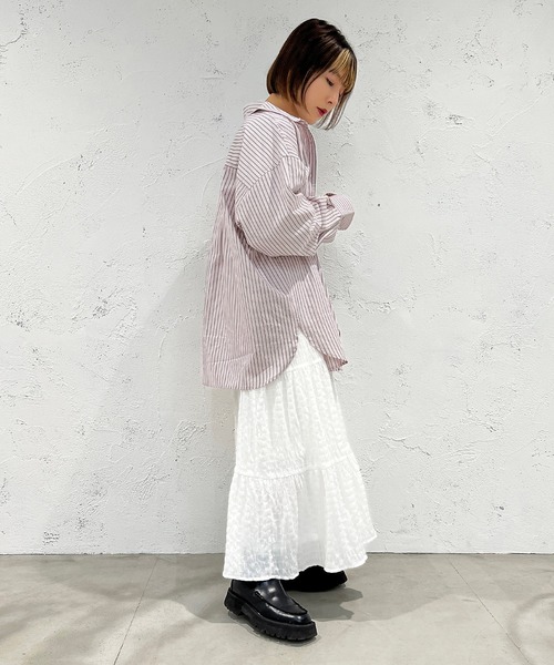 apres jour mignon（アプレジュールミニョン）の「ティアードスカート【ZOZOTOWN限定アイテム】（スカート・レディース・イエロー/オフホワイト/ブラック・MEDIUM/SMALL/X-LARGE）」の9枚目の写真