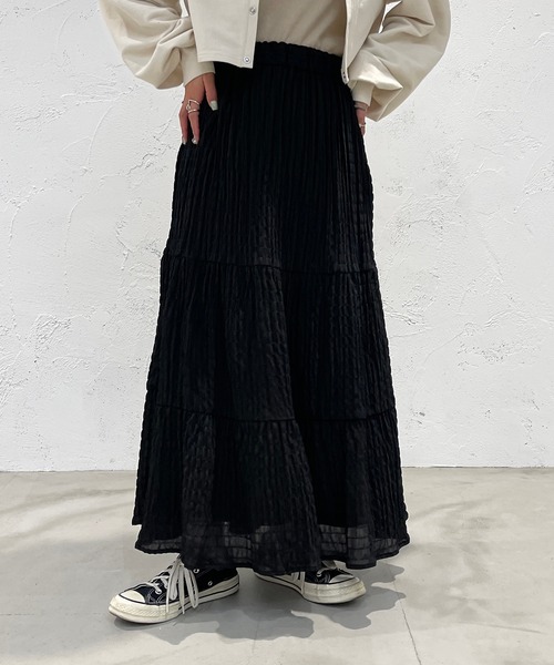 apres jour mignon（アプレジュールミニョン）の「ティアードスカート【ZOZOTOWN限定アイテム】（スカート・レディース・イエロー/オフホワイト/ブラック・MEDIUM/SMALL/X-LARGE）」の11枚目の写真