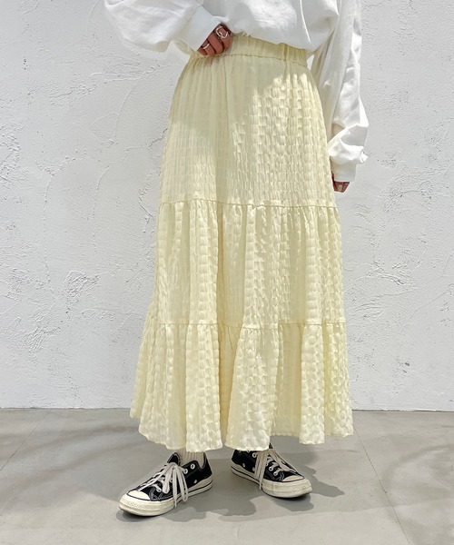 apres jour mignon（アプレジュールミニョン）の「ティアードスカート【ZOZOTOWN限定アイテム】（スカート・レディース・イエロー/オフホワイト/ブラック・MEDIUM/SMALL/X-LARGE）」の16枚目の写真