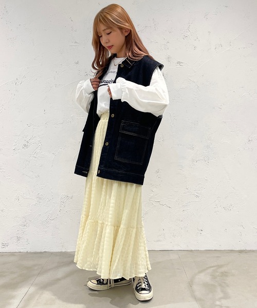 apres jour mignon（アプレジュールミニョン）の「ティアードスカート【ZOZOTOWN限定アイテム】（スカート・レディース・イエロー/オフホワイト/ブラック・MEDIUM/SMALL/X-LARGE）」の21枚目の写真