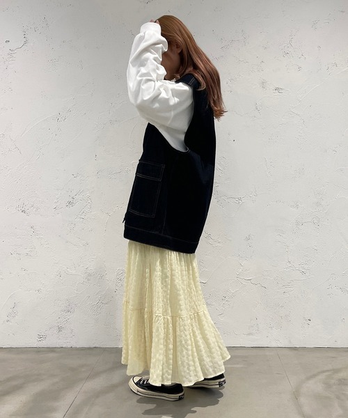 apres jour mignon（アプレジュールミニョン）の「ティアードスカート【ZOZOTOWN限定アイテム】（スカート・レディース・イエロー/オフホワイト/ブラック・MEDIUM/SMALL/X-LARGE）」の22枚目の写真