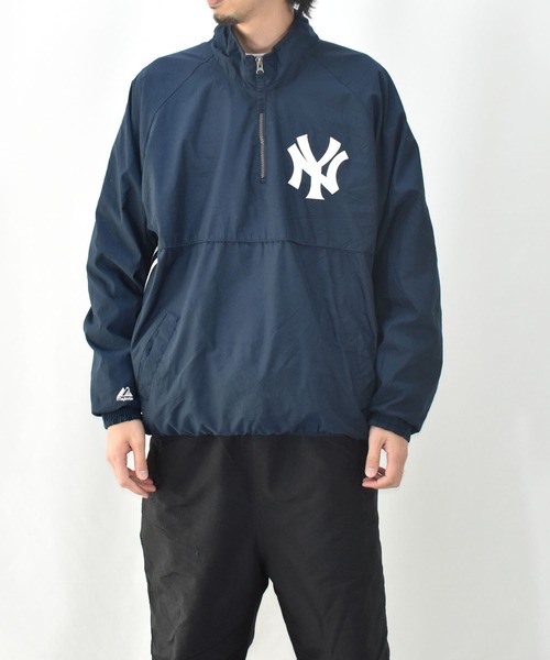 MAJESTIC（マジェスティック）の「【ヴィンテージ古着】Majestic/マジェスティック ハーフジップジャケット（ブルゾン・メンズ・ネイビー・LARGE）」の5枚目の写真