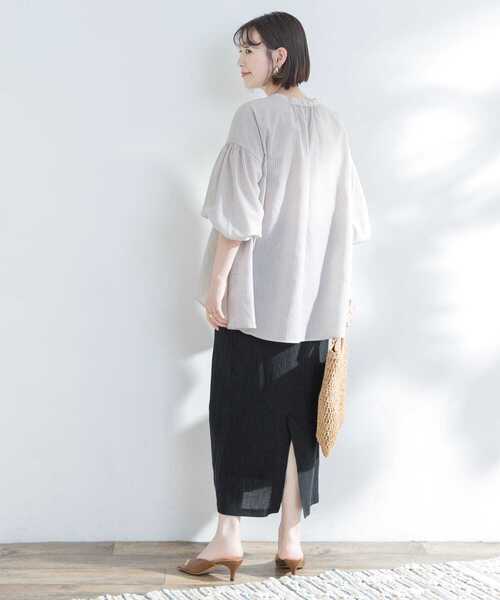 F by ROSSO(エフバイロッソ)の「『URTECH Smart Linen Touch』F by ROSSOイージーリネンボリュームBL(シャツ/ブラウス・レディース・ベージュ系その他/ブラウン/オフホワイト/ベージュ/ネイビー/グリーン・FREE)」の14枚目の写真