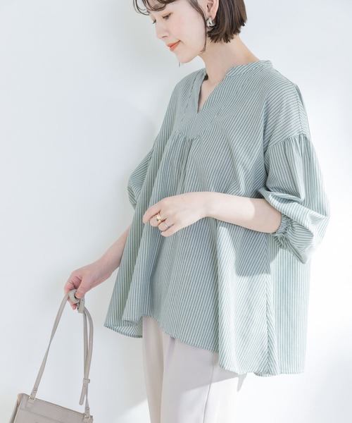 F by ROSSO(エフバイロッソ)の「『URTECH Smart Linen Touch』F by ROSSOイージーリネンボリュームBL(シャツ/ブラウス・レディース・ベージュ系その他/ブラウン/オフホワイト/ベージュ/ネイビー/グリーン・FREE)」の17枚目の写真