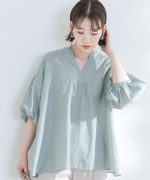 F by ROSSO(エフバイロッソ)の「『URTECH Smart Linen Touch』F by ROSSOイージーリネンボリュームBL(シャツ/ブラウス・レディース・ベージュ系その他/ブラウン/オフホワイト/ベージュ/ネイビー/グリーン・FREE)」の18枚目の写真