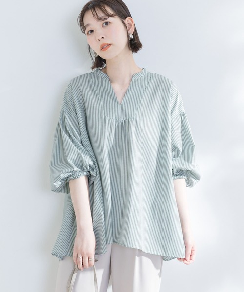 F by ROSSO(エフバイロッソ)の「『URTECH Smart Linen Touch』F by ROSSOイージーリネンボリュームBL(シャツ/ブラウス・レディース・ベージュ系その他/ブラウン/オフホワイト/ベージュ/ネイビー/グリーン・FREE)」の19枚目の写真