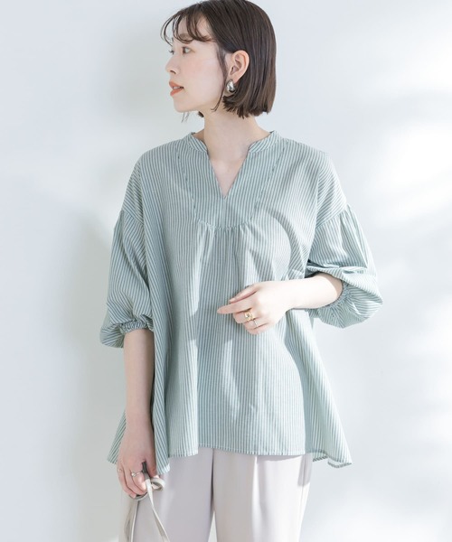 F by ROSSO(エフバイロッソ)の「『URTECH Smart Linen Touch』F by ROSSOイージーリネンボリュームBL(シャツ/ブラウス・レディース・ベージュ系その他/ブラウン/オフホワイト/ベージュ/ネイビー/グリーン・FREE)」の20枚目の写真
