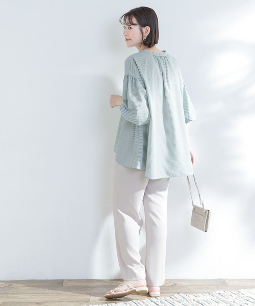 F by ROSSO(エフバイロッソ)の「『URTECH Smart Linen Touch』F by ROSSOイージーリネンボリュームBL(シャツ/ブラウス・レディース・ベージュ系その他/ブラウン/オフホワイト/ベージュ/ネイビー/グリーン・FREE)」の22枚目の写真