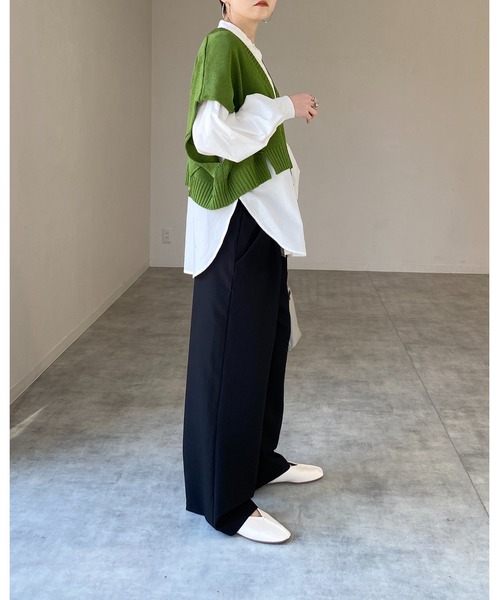 She's Closet(シーズクローゼット)の「美シルエットタック入りハイウエストストレートワイドパンツ(その他パンツ・レディース・ブラック/ベージュ/グリーン/サンドベージュ・M/L)」の6枚目の写真