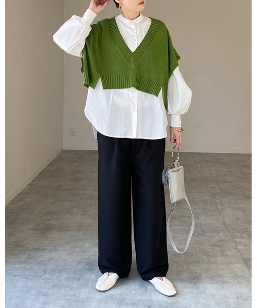 She's Closet(シーズクローゼット)の「美シルエットタック入りハイウエストストレートワイドパンツ(その他パンツ・レディース・ブラック/ベージュ/グリーン/サンドベージュ・M/L)」の7枚目の写真