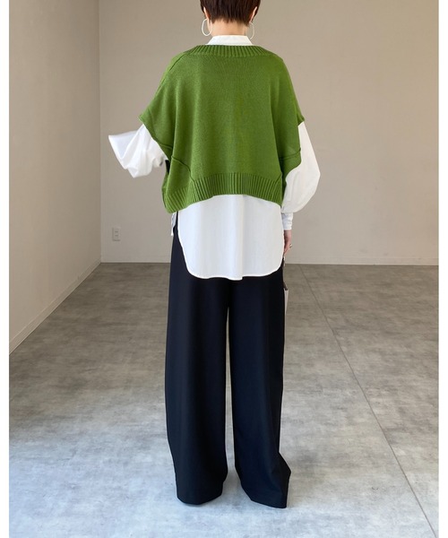 She's Closet(シーズクローゼット)の「美シルエットタック入りハイウエストストレートワイドパンツ(その他パンツ・レディース・ブラック/ベージュ/グリーン/サンドベージュ・M/L)」の8枚目の写真
