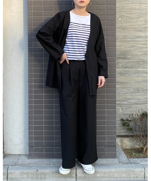 She's Closet(シーズクローゼット)の「美シルエットタック入りハイウエストストレートワイドパンツ(その他パンツ・レディース・ブラック/ベージュ/グリーン/サンドベージュ・M/L)」の13枚目の写真