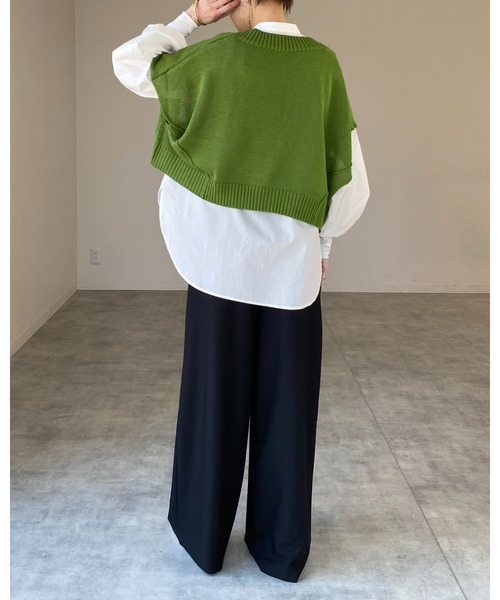 She's Closet(シーズクローゼット)の「美シルエットタック入りハイウエストストレートワイドパンツ(その他パンツ・レディース・ブラック/ベージュ/グリーン/サンドベージュ・M/L)」の17枚目の写真